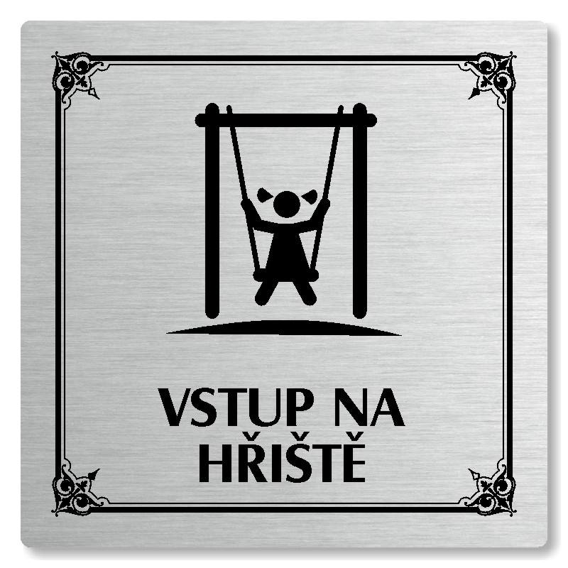 Vstup na hřiště, 80x80mm, stříbrná, Nebraska